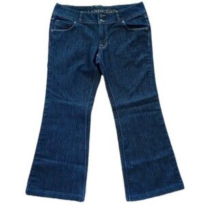 Lands' End Jeans Women's 8 Petite Bootcut Stretch dark Blue Denim 27' Inseam